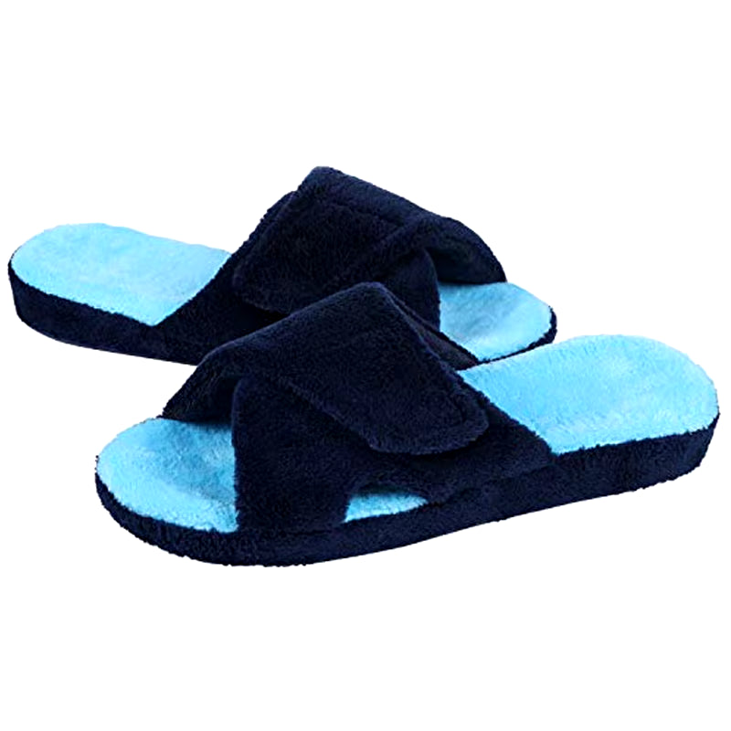 Fuzzy House Slippers for Women New Terry Cloth Arch Support Cotton Slippers Four Seasons Open Toe Indoor Flat Slippers