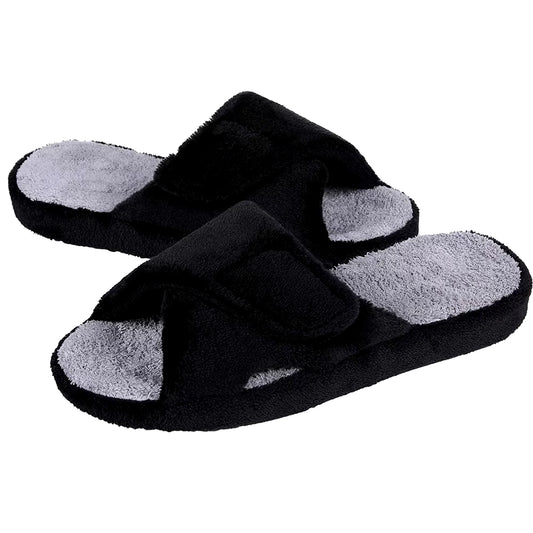 Fuzzy House Slippers for Women New Terry Cloth Arch Support Cotton Slippers Four Seasons Open Toe Indoor Flat Slippers