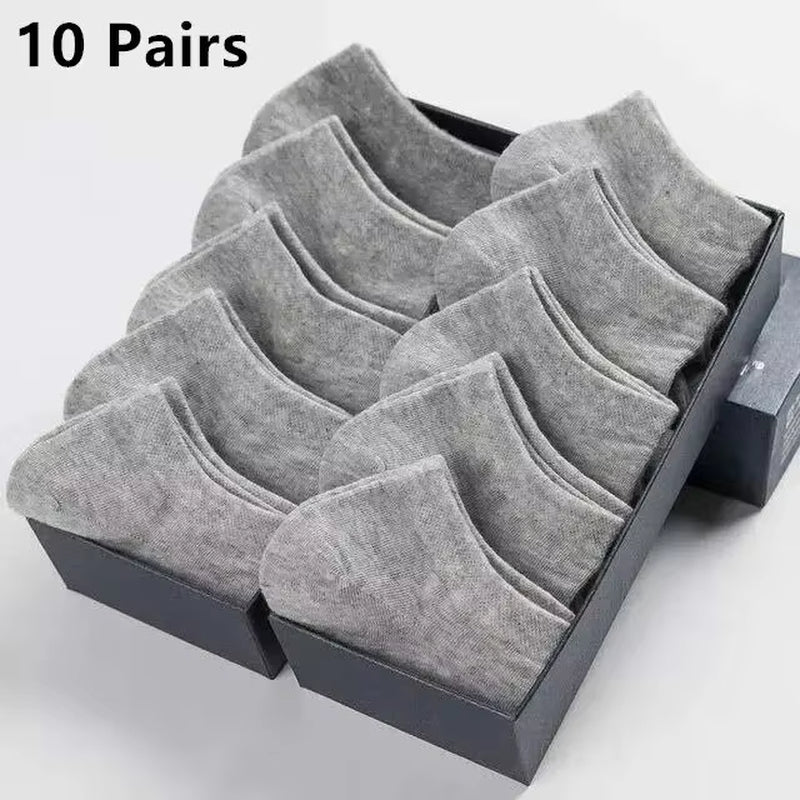 5/10/20/30 Pairs Women/Men Boat Socks Invisible Low Cut Silicone Summer No-Show Ankle Socks Solid Color Casual Breathable