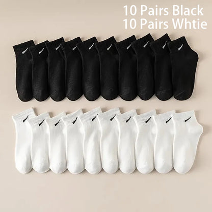 5/10/20/30 Pairs Women/Men Boat Socks Invisible Low Cut Silicone Summer No-Show Ankle Socks Solid Color Casual Breathable