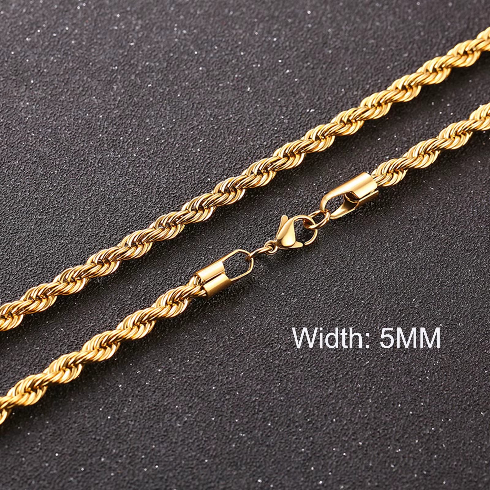 Basic Cuban Chain Necklace for Men Women,Stainless Steel Curb Link Chain Collar,3/5/7/9/11Mm Width Black Gold Retro Color Choker
